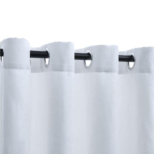Lysdæmpende gardiner 2 stk. med metalringe 140 x 175 cm råhvid