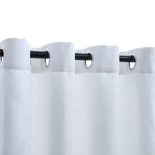 Lysdæmpende gardiner 2 stk. med metalringe 140 x 225 cm råhvid