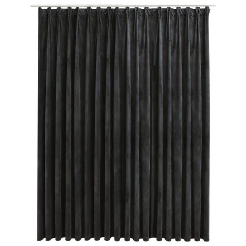 Mørklægningsgardin med kroge 290 x 245 cm fløjl antracitgrå