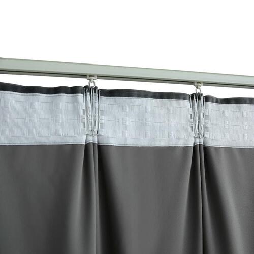 Mørklægningsgardin med kroge 290 x 245 cm fløjl antracitgrå