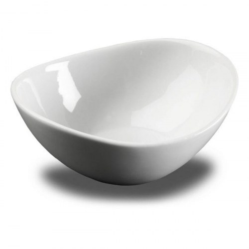 Versa snackskål i hvidt porcelæn/keramik - 11,5 × 4,5 × 13,8 cm
