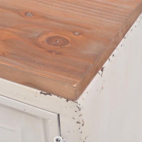 Industrielt tv-bord 120×30×40 cm - hvid med trætop