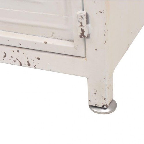 Industrielt tv-bord 120×30×40 cm - hvid med trætop