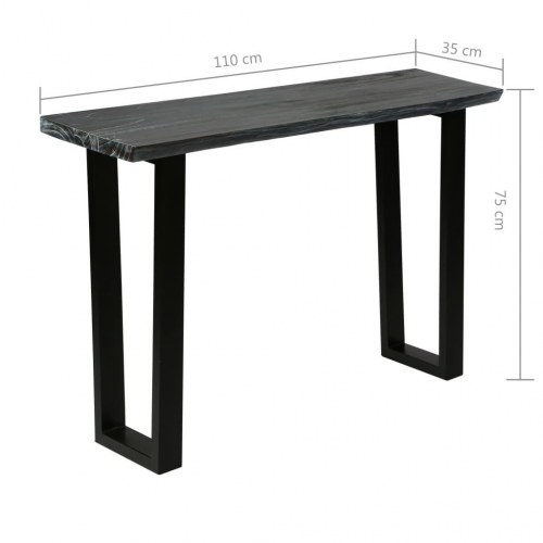 Konsolbord i massivt minditræ 110 x 35 x 75 cm grå