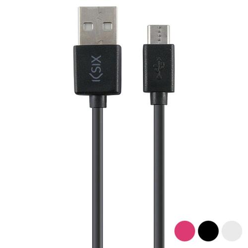 USB-kabel til Micro USB KSIX 1 m Sort