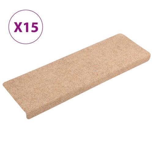 15 stk. trappemåtter tuftet 65x21x4 cm brun