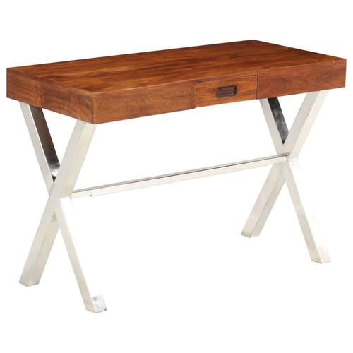 Skrivebord 110x50x76 cm massivt akacietræ honningfarvet finish