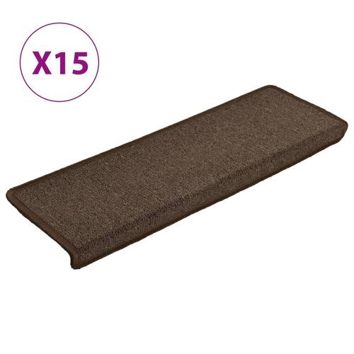 15 stk. trappemåtter 65x21x4 cm brun
