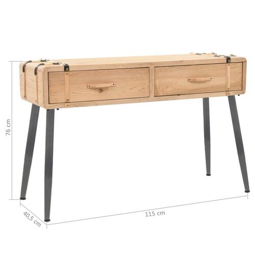Konsolbord massivt fyrretræ 115 x 40,5 x 76 cm