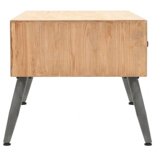 Sofabord i massivt grantræ med 2 skuffer - 110 × 55 × 50 cm