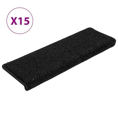 15 stk. trappemåtter 65x21x4 cm sort