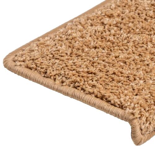 15 stk. trappemåtter 65x21x4 cm beige