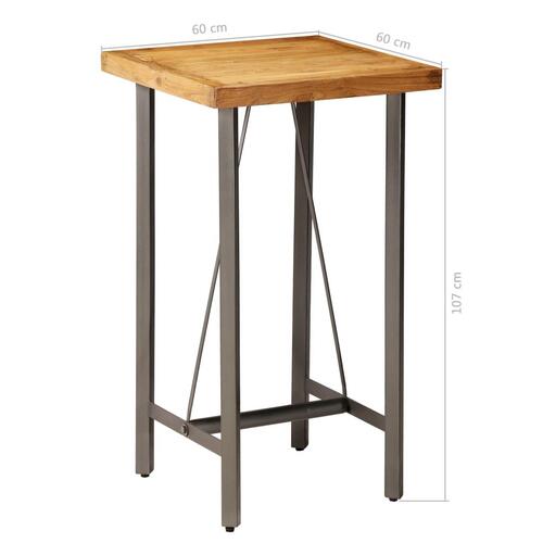 Barbord 60x60x107 cm massivt genbrugsteak