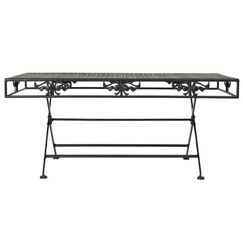 Foldbart sofabord i vintagestil metal 100 x 50 x 45 cm sort