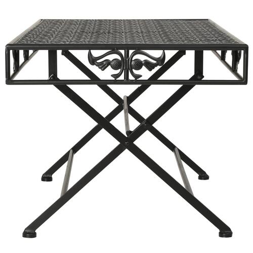 Foldbart sofabord i vintagestil metal 100 x 50 x 45 cm sort