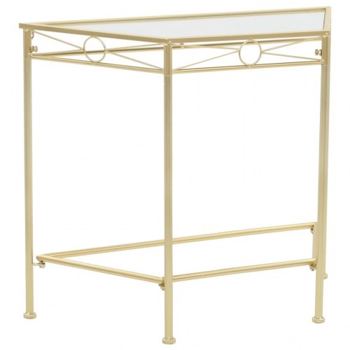Sidebord i vintagestil - metal, guldfarvet, 87 × 34 × 73 cm
