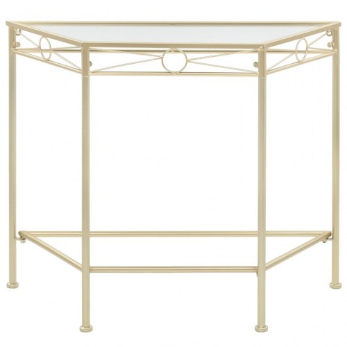 Sidebord i vintagestil - metal, guldfarvet, 87 × 34 × 73 cm