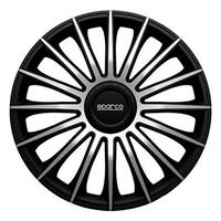 Hjulkapsel Sparco Torino CS5 Sort Sølvfarvet 15" (4 uds)