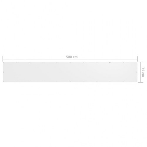 Altanafskærmning 75 × 500 cm i oxfordstof - hvid