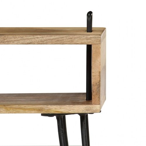 Sengebord 40 × 34 × 47 cm i massivt mangotræ med stålben