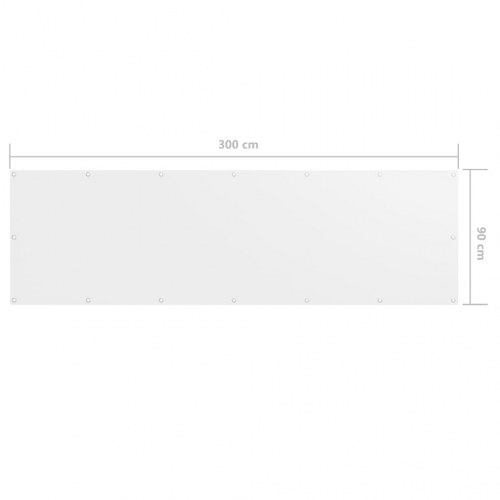 Altanafskærmning 90×300 cm i oxfordstof - hvid