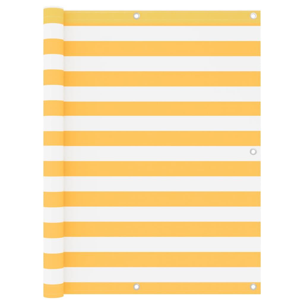 altanafskærmning 120x500 cm oxfordstof hvid og gul