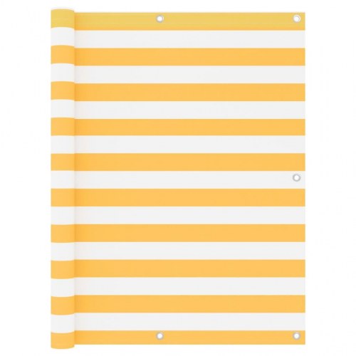 Altanafskærmning 120x600 cm oxfordstof hvid og gul