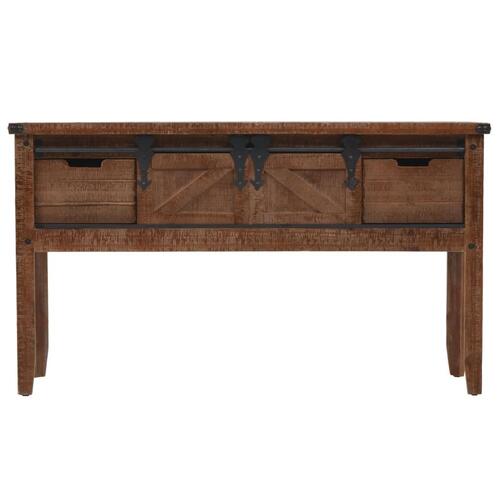 Konsolskab i massivt grantræ 131 x 35,5 x 75 cm brun