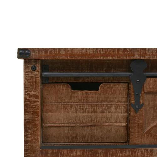 Konsolskab i massivt grantræ 131 x 35,5 x 75 cm brun