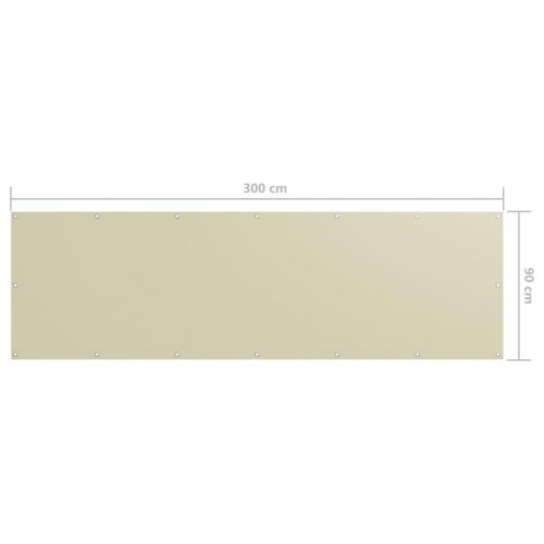 Altanafskærmning 90×300 cm i oxfordstof - cremefarvet