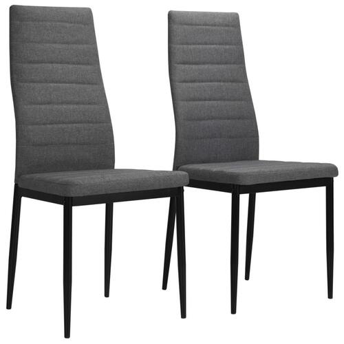 Spisebordsstol 2 stk. stof lysegrå