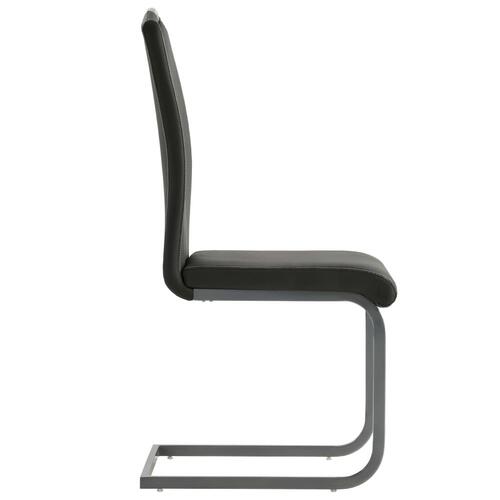 Spisebordsstole med cantilever 2 stk. kunstlæder grå