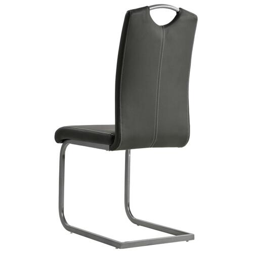 Spisebordsstole med cantilever 2 stk. kunstlæder grå