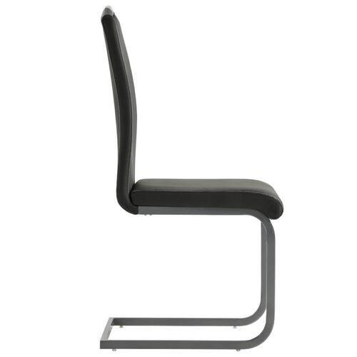 Spisebordsstole med cantilever 4 stk. kunstlæder grå