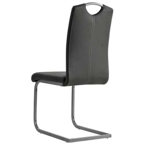 Spisebordsstole med cantilever 4 stk. kunstlæder grå