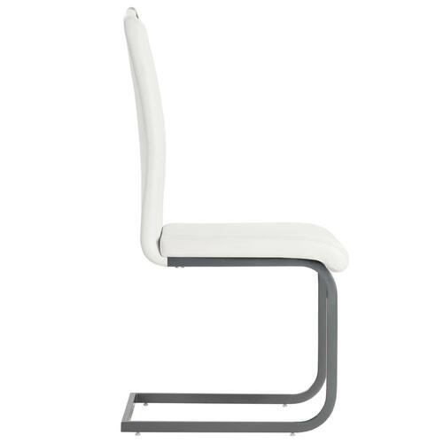 Spisebordsstole med cantilever 4 stk. kunstlæder hvid