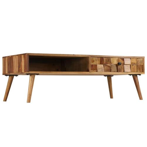 Sofabord i massivt sheeshamtræ med honningfarvet finish 110 x 50 x 37 cm