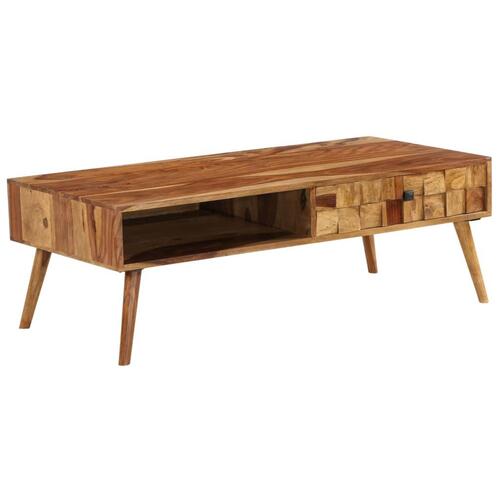 Sofabord i massivt sheeshamtræ med honningfarvet finish 110 x 50 x 37 cm