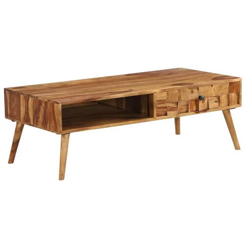 Sofabord i massivt sheeshamtræ med honningfarvet finish 110 x 50 x 37 cm