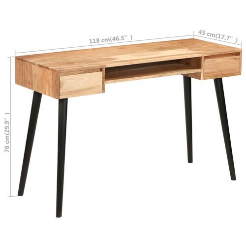 Skrivebord massivt akacietræ 118 x 45 x 76 cm