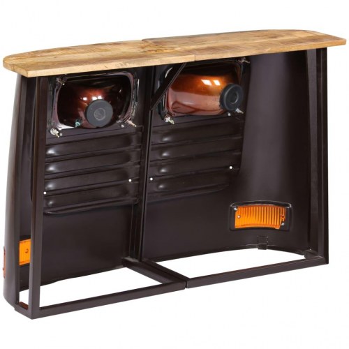 Skænk i lastbilsdesign - massivt mangotræ, mørkegrå, 108×30×72 cm