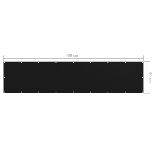 Altanafskærmning 90×400 cm i oxfordstof - sort