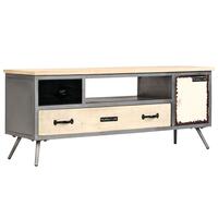 TV-skab massivt mangotræ og stål 120 x 30 x 45 cm