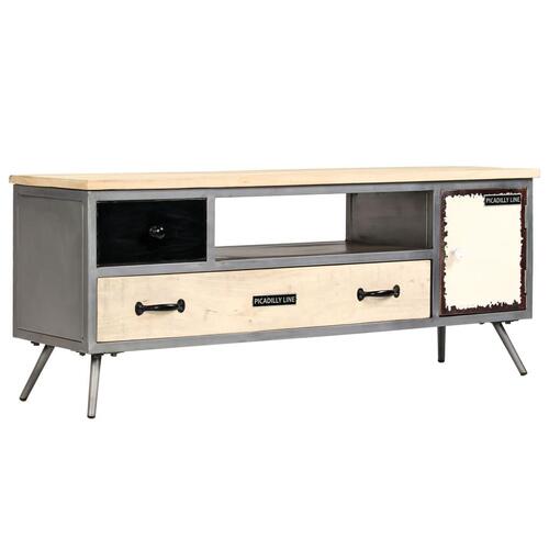 TV-skab massivt mangotræ og stål 120 x 30 x 45 cm