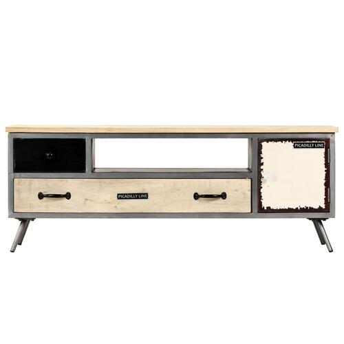 TV-skab massivt mangotræ og stål 120 x 30 x 45 cm