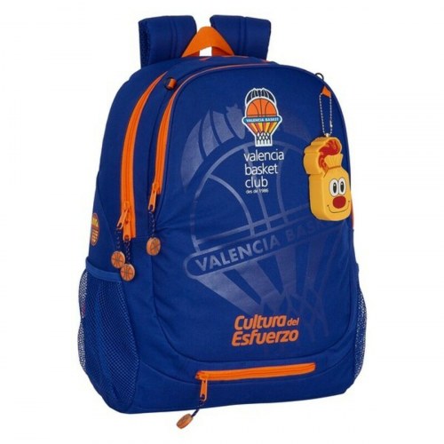 Valencia Basket skoletaske - blå/orange børnerygsæk 32×44×16 cm