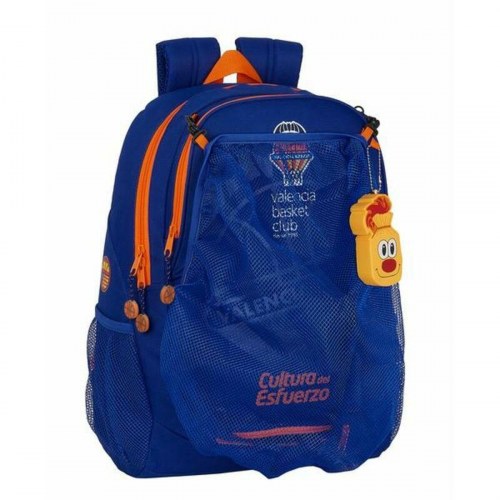Valencia Basket skoletaske - blå/orange børnerygsæk 32×44×16 cm