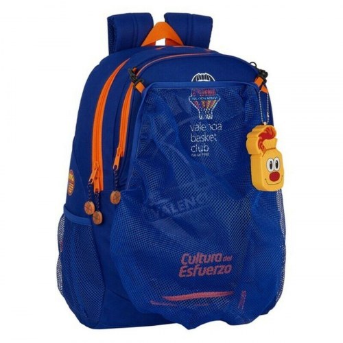 Valencia Basket skoletaske - blå/orange børnerygsæk 32×44×16 cm