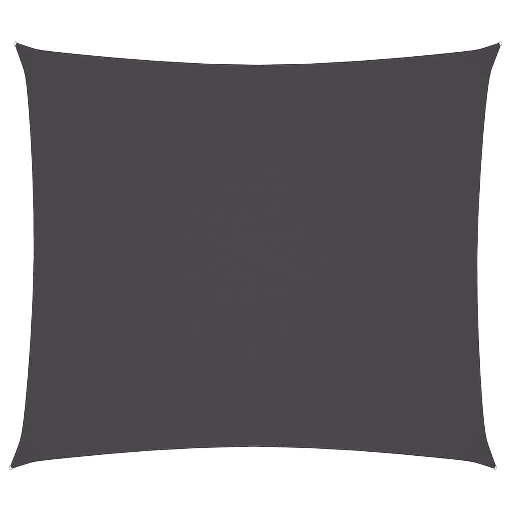 Solsejl 2x2,5 m oxfordstof rektangulær antracitgrå