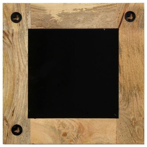 Spejl massivt mangotræ 50 x 50 cm